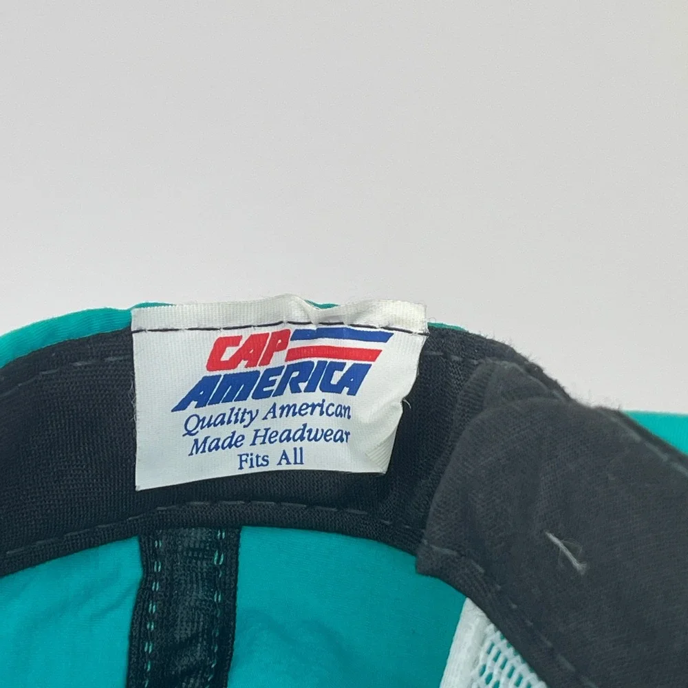 Vintage Union Pacific Railroad Cap America Teal Blue Train Locomotive Snapback